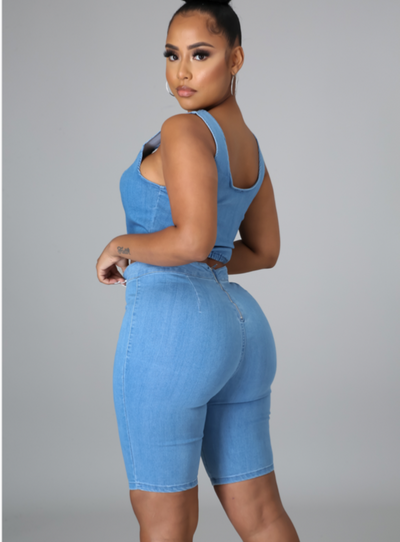 Denim Short Set