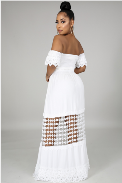 White Crochet Dress